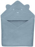 Lionelo Prosop de baie, Lionelo, Cu gluga, Din muselina, 100% bumbac, 80x80 cm, Absorbtie eficienta, Albastru
