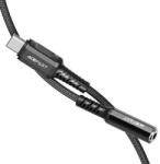 ACEFAST C1-07b Acefast C1-07 USB Type-C - 3.5 Jack aljzat kábel, Al csatlakozó, 18cm, fekete (C1-07b)