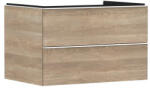 Hansgrohe Xelu Q Konzolos két fiókos mosdószekrény 780/550 mosdótálakhoz, matt fehér fogantyú/természetes tölgy 54076700 (54076700)