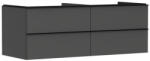 Hansgrohe Xelu Q Konzolos mosdószekrény négy fiókkal 1360/550 mosdótálakhoz, matt fekete fogantyú/matt szürke gyémánt 54087670 (54087670)