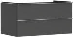 Hansgrohe Xelu Q Konzolos két fiókos mosdószekrény 980/550 mosdótálakhoz, króm fogantyú/matt szürke gyémánt 54079000 (54079000)