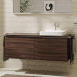 Hansgrohe Xelu Q Dupla Konzolos mosdószekrény 1360/550 mosdótálakhoz, króm fogantyú/sötét dió 54069000 (54069000)