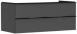 Hansgrohe Xelu Q Két fiókos mosdószekrény 1180/550 mosdótálhoz, matt fekete fogantyú/matt szürke gyémánt 54083670 (54083670)