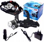 Bass Polska Extra erős SWAT 3 x CREE XML-T6 fejlámpa, 2 féle adapterrel, 2200 mAh, 4 világítási móddal (3916)