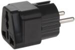 Lechpol MCL multisocket átalakító, univerzális magyar angol UK, USA dugalj, fekete (MCE155)