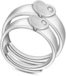  Ezüst Színű Cirkónia Strasszos Nemesacél Szív Gyűrű Újjméret: 19, 1m (US 9)