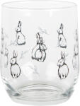 Clayre & Eef Set 6 pahare sticla transparenta neagra Iepurasi 8x9 cm, 300 ml (BNSGL0002) Pahar