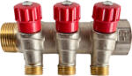 NTM Distribuitor cu robinet 1", cu 3 cai 1/2", filet exterior, NTM 21603R (6101/01/21603R)