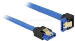 Delock SATA-kábel, 6 Gb/s, hüvely, egyenes > SATA hüvely, lefelé ívelt, 70 cm, kék aranyszínu kapcsok (DL85092) (DL85092)