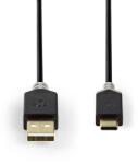 Nedis CCBW60600AT10 - USB 2.0 kábel | C típusú dugó - A dugó | 1 m | Antracit (CCBW60600AT10)