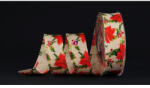 Decoration & Design Szalag mikulás virág mintás textil 40x20 színes (ND147615)