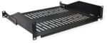 VALUE Polc 19" fix 485 x 400mm, max 25kg, 2U, fekete 26.99. 0407-5 (26.99.0407-5)
