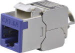 Nestron NPN-KEY-1C6SF-180WT-BL Keystone STP csatlakozó, Cat6A, 180°, szerszám nélkül szerelhető, kék (NPN-KEY-1C6SF-180WT-BL)