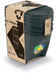 Prosperplast Sortibox ECO Wood 3 Darabos Szelektív Hulladékgyűjtő Rendszer 3x25l Antracit (PPP-IKWB25S3W-S433W)