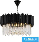ELDLUX Kristály üveg csillár E14×12 D550x300x1200mm Fekete (OWD6008-L)