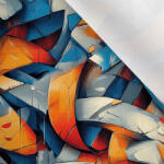 Takoy Matt anyag fürdőruhákhoz, fitnesz ruházathoz grey graffiti