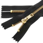  Fém cipzár zárt (VT10) #5M0 14 cm sárgaréz - Fekete 332