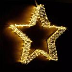 DekorTrend Crystalline toldható fémvázas csillag ablakdísz, 300 micro LED, meleg fehér, 30 cm átmérő KAT 501
