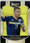 Panini 2016-17 Panini Select Terrace Neon Yellow Prizm #43 Edin Dzeko 010/125