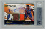 Panini 2017-06 Panini Absolute Memorabilia Tools of the Trade Three Swatch Signatures Orange BGS - 8.5 NM-MT+ #TT3-FN Frank Ntilikina 15/25