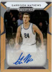 Panini 2019-20 Panini Prizm Draft Picks Prizms Autographs Neon Orange #108 Garrison Mathews 045/149