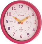 Henley Ceas de perete in limba engleza, 25 cm, pentru copii, roz