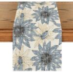 Artoid Fashion Traversa de masa model retro cu margarete albastre, 40x140 cm Fata de masa