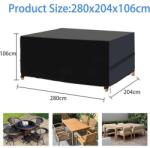 Honarry Husa pentru mobilier de grădină, din material Oxford 420D, impermeabilă, rezistentă la UV, 280x204x106CM - negru