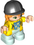 LEGO® Minifigurák Duplo Figure Lego Ville, Child Girl, Light Aqua Legs, Yellow Jacket with Medium Azure Top with Flowe 47205pb082 (47205pb082)