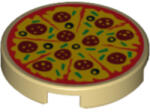 LEGO® Alkatrészek (Pick a Brick) Bézs 2x2 Kerek Csempe Pizza Festéssel 6174830 (6174830)