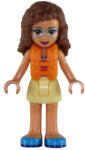 LEGO® Minifigurák Friends Olivia (Nougat) - Bright Light Yellow Skirt, Dark Pink and Dark Azure Swimsuit Top, Life Jac frnd266 (frnd266)