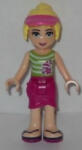 LEGO® Minifigurák Stephanie - Magenta Szoknyában, Zöld Fehér Csíkos Felsőben frnd058 (frnd058)
