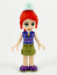 LEGO® Minifigurák Friends Mia - Olive Green Shorts, Dark Azure and Dark Purple Patterned Sleeveless Jacket with Zipper frnd393 (frnd393)
