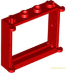 LEGO® Alkatrészek (Pick a Brick) Piros 1X4X3 Ablak 385321 (385321)
