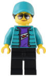 LEGO® Minifigurák Custom Car Garage Driver - Female, Dark Turquoise Jacket, Black Legs, Dark Turquoise Ball Cap cty1537 (cty1537)
