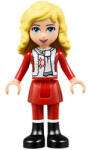 LEGO® Minifigurák Friends Éva - Ewa, piros szoknyával, fekete csizmával, piros-fehér mikulás pulcsi, fehér sál, szőke frnd089 (frnd089)