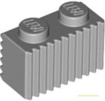 LEGO® Alkatrészek (Pick a Brick) Világos kékes-szürke 1X1X2 Elem, Bordázott 4211383 (4211383)