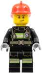 LEGO® Minifigurák Fire - Reflective Stripes with Utility Belt, Red Fire Helmet, Lopsided Smile cty0975 (cty0975)