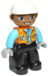 LEGO® Minifigurák Duplo Figure Lego Ville, Male, Black Legs, Orange Vest with Badge and Pocket, Medium Azure Arms, Lig 47394pb289 (47394pb289)