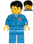 LEGO® Minifigurák Astronaut - Male, Blue Jumpsuit, Black Hair Short Tousled with Side Part, Queasy and Open Mouth Smil cty1040 (cty1040)