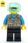 LEGO® Minifigurák Helicopter Pilot - Dark Tan Vest Over Dark Azure Shirt, White Helmet cty1082 (cty1082)