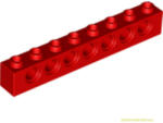 LEGO® Alkatrészek (Pick a Brick) Piros 1X8 Technic Elem Oldalán 7 Lyukkal (használt) 370221 (370221)