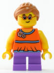LEGO® Minifigurák Child - Girl, Orange Top, Medium Lavender Short Legs, Medium Nougat Ponytail Hair, Glasses, Freckles twn337 (twn337)