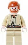 LEGO® Minifigurák Obi-Wan Kenobi sötét narancssárgás hajjal szakállal homokszínű ruhában sw0162 (sw0162)