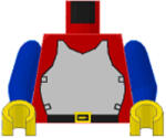LEGO® Alkatrészek (Pick a Brick) Minifigura Felsőrész páncélos felsőtest kék karokkal, piros törzzsel 973p40C03 (973p40C03)