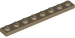 LEGO® Alkatrészek (Pick a Brick) Sötét bézs 1X8 Lapos Elem 6156492 (6156492)