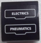 LEGO® Alkatrészek (Pick a Brick) Fekete ívelt módosított csempe electrics és pneumatics matricával 15068pb008 (15068pb008)