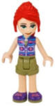 LEGO® Minifigurák Friends Mia - Olive Green Shorts, Dark Azure and Dark Purple Patterned Sleeveless Jacket with Zipper frnd377 (frnd377)