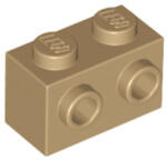 LEGO® Alkatrészek (Pick a Brick) Sötét bézs 1x2 Elem +2 Gombbal 6310835 (6310835)
