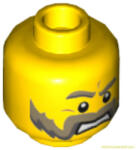 LEGO® Alkatrészek (Pick a Brick) Sárga Minifigura Fej Bajszos Dühös Arccal 6100238 (6100238)